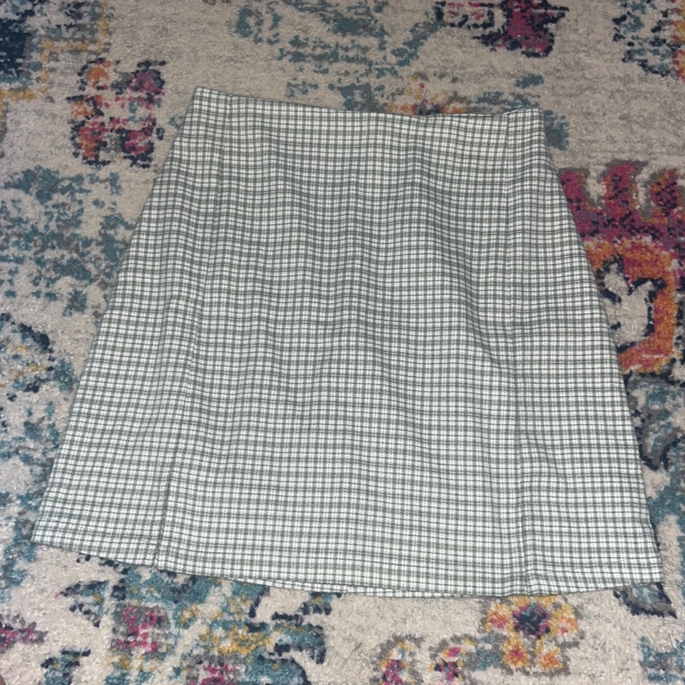 Green and white plaid mini skirt from pacsun size S